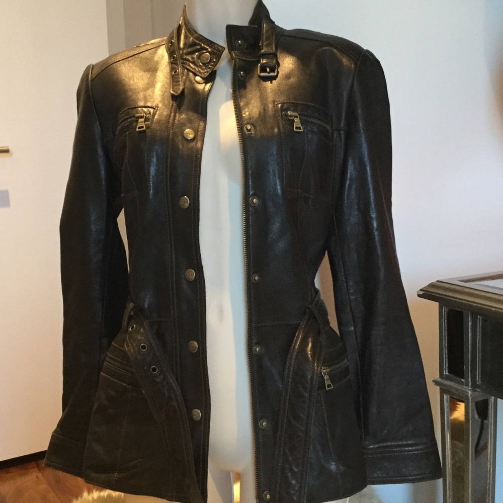 Guess genuine leather biker jacker