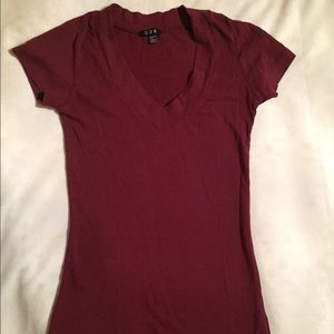 Burgundy V-Neck