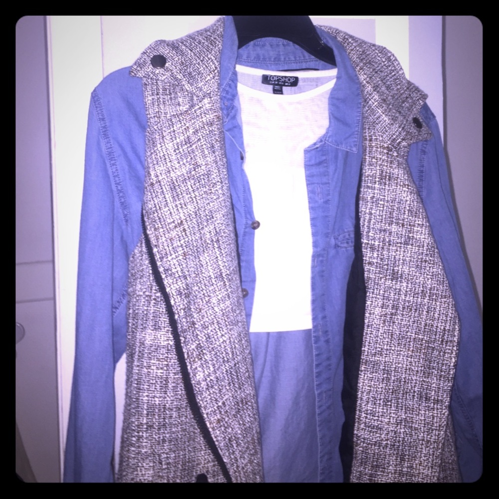 Thick Gray Speckle Oversized Vest with Zipper