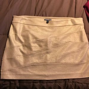Gold mini skirt