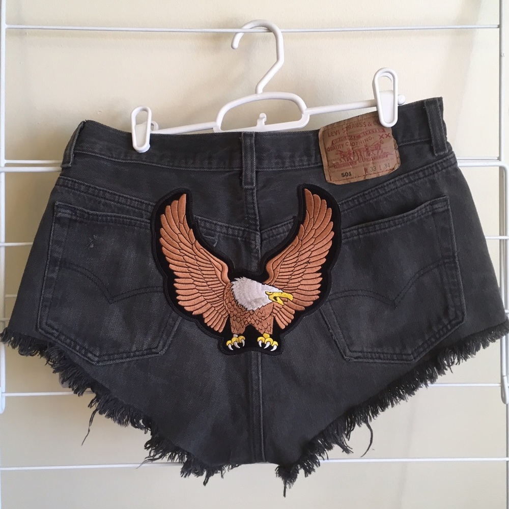 Levi cut offs w/ eagle patch