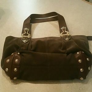 Michael Kors olive green suede handbag