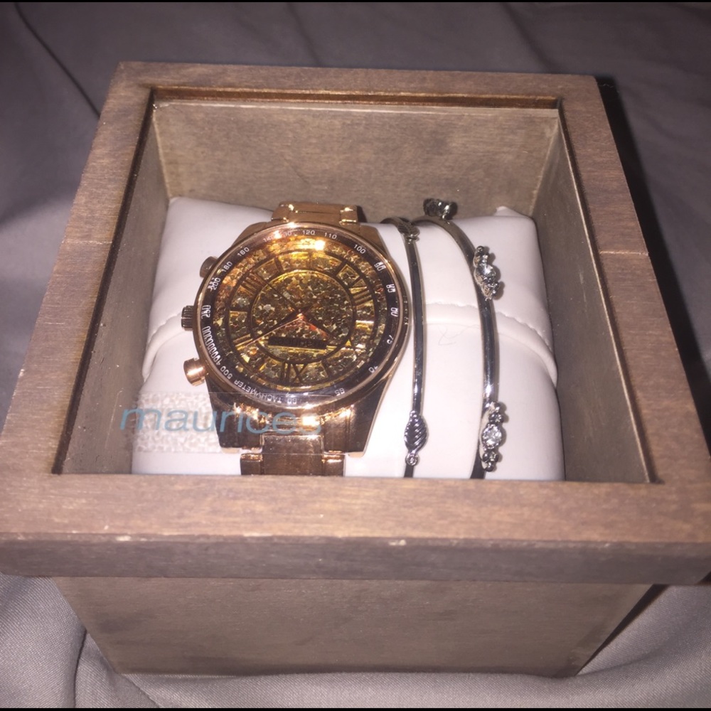 maurice's watch with two bangles