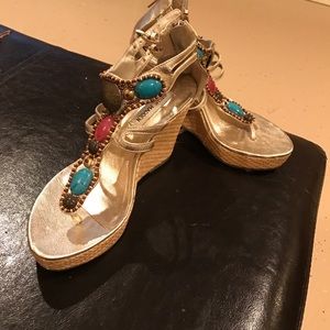 Steve Madden jeweled wedges