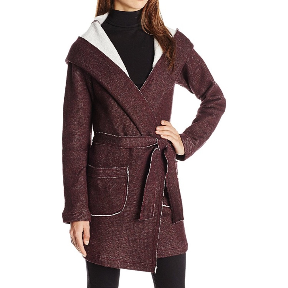 Sanctuary Clothing Fleece Blanket Wrap Coat