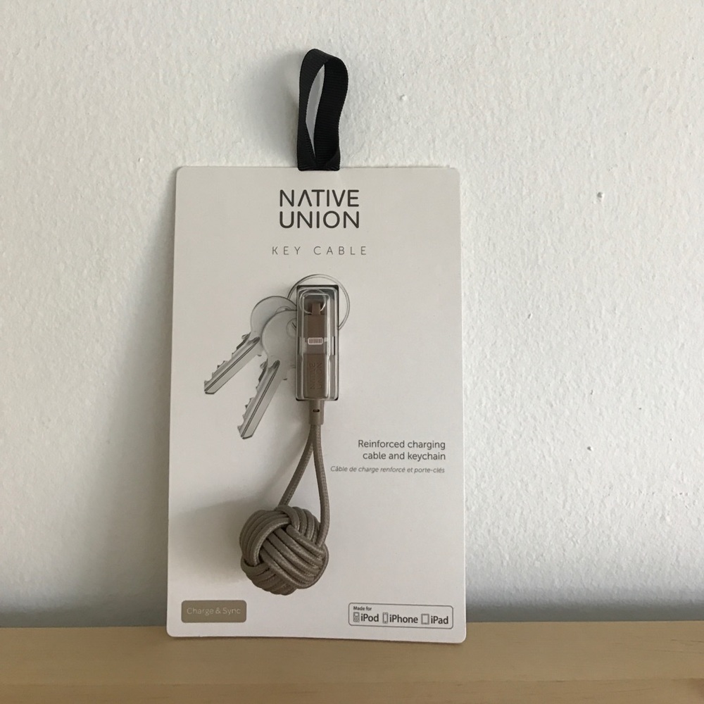 iPhone charging cable and keychain