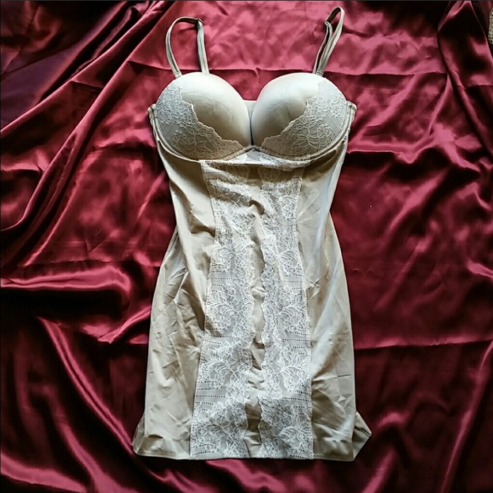 34D Power Figure Shaping Slip Nude w/lace accents