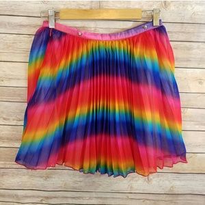 Unif rainbow suspender skirt