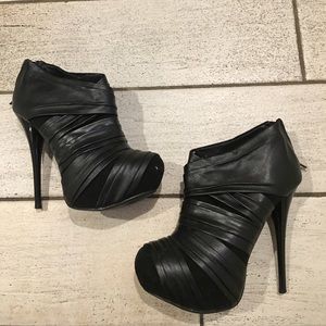Black Wrapped 5.5" Heeled Ankle Booties
