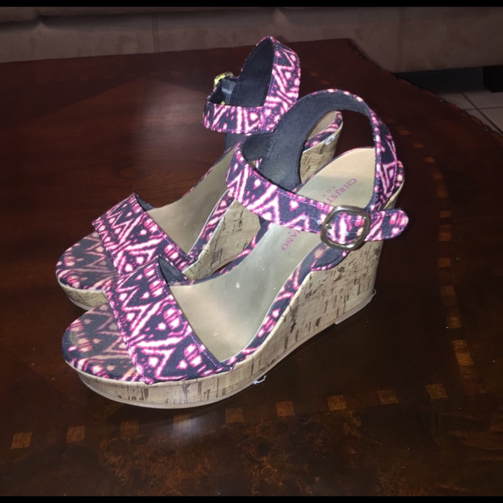 Christian Siriano Pink & Black Wedges