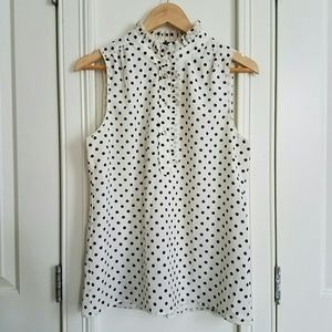 J. Crew polka dot sleeveless blouse