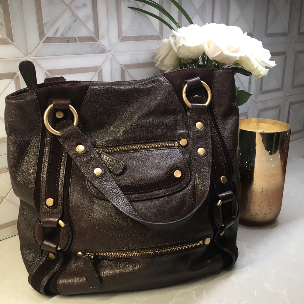 Hype Dark Brown Leather Tote