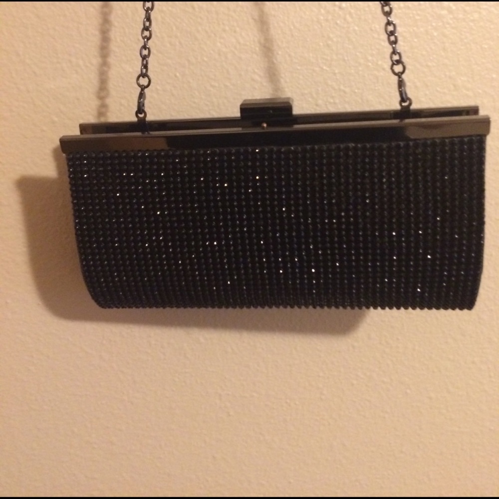 Black sparkly handbag