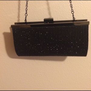 Black sparkly handbag