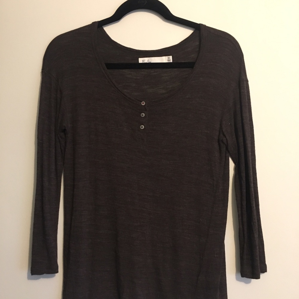 Madewell Hi-Line Henley M Cocoa Heather