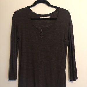Madewell Hi-Line Henley M Cocoa Heather