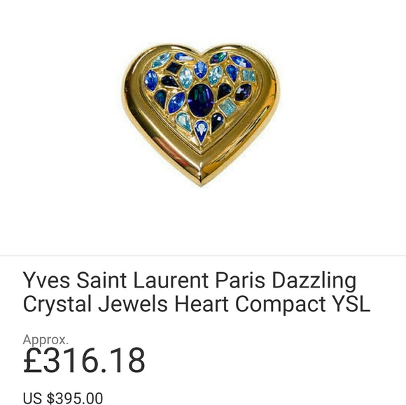 🎉HP🎉 YSL PARIS CRYSTAL JEWELS HEART COMPACT - Picture 3 of 9