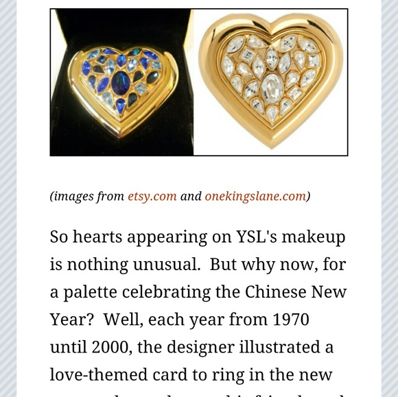 🎉HP🎉 YSL PARIS CRYSTAL JEWELS HEART COMPACT - Picture 4 of 9