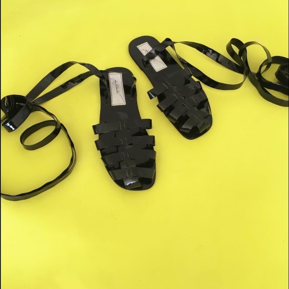 Loza Maleombho Shoes - Loza Maleombho Black Zebra Lace Up Sandals 40 Loza Maleombho Shoes - Loza Maleombho Black Zebra Lace Up Sandals 40