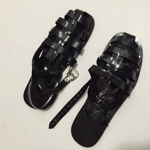 Loza Maleombho Shoes - Loza Maleombho Black Zebra Lace Up Sandals 40 Loza Maleombho Shoes - Loza Maleombho Black Zebra Lace Up Sandals 40