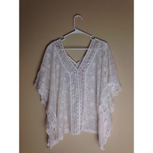 Lace See-Through Bohemian Style Blouse