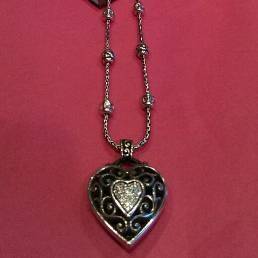Brighton Reno Heart Necklace Swarovski Crystals