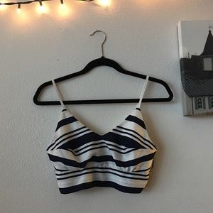 Blue & White Crop Top