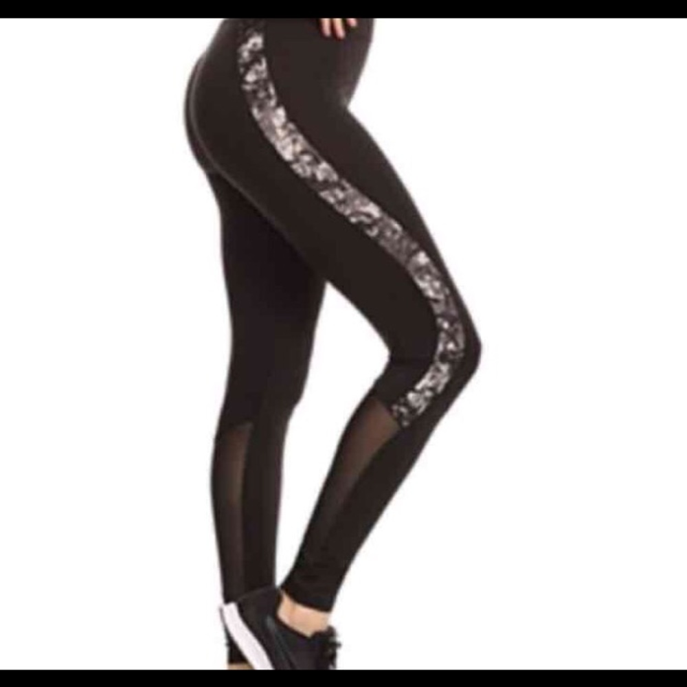 NWOT marble mesh leggings