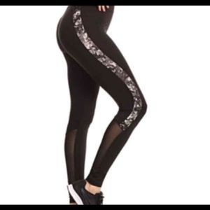 NWOT marble mesh leggings