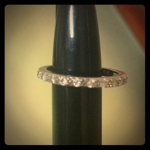 Sterling silver real diamond wedding band
