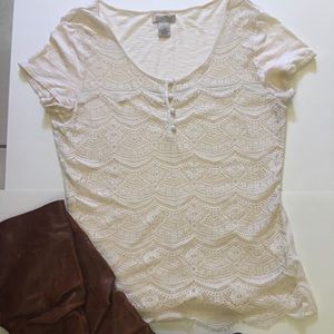 Lucky Cream Lace Top