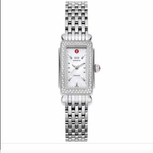 Michele Deco baguette watch with 12mm  steel band