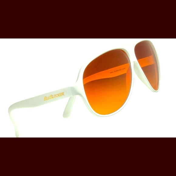 Official BluBlocker White Aviator Sunglasses - Picture 1 of 4