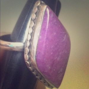 Purple Charoite Sterling Silver Ring