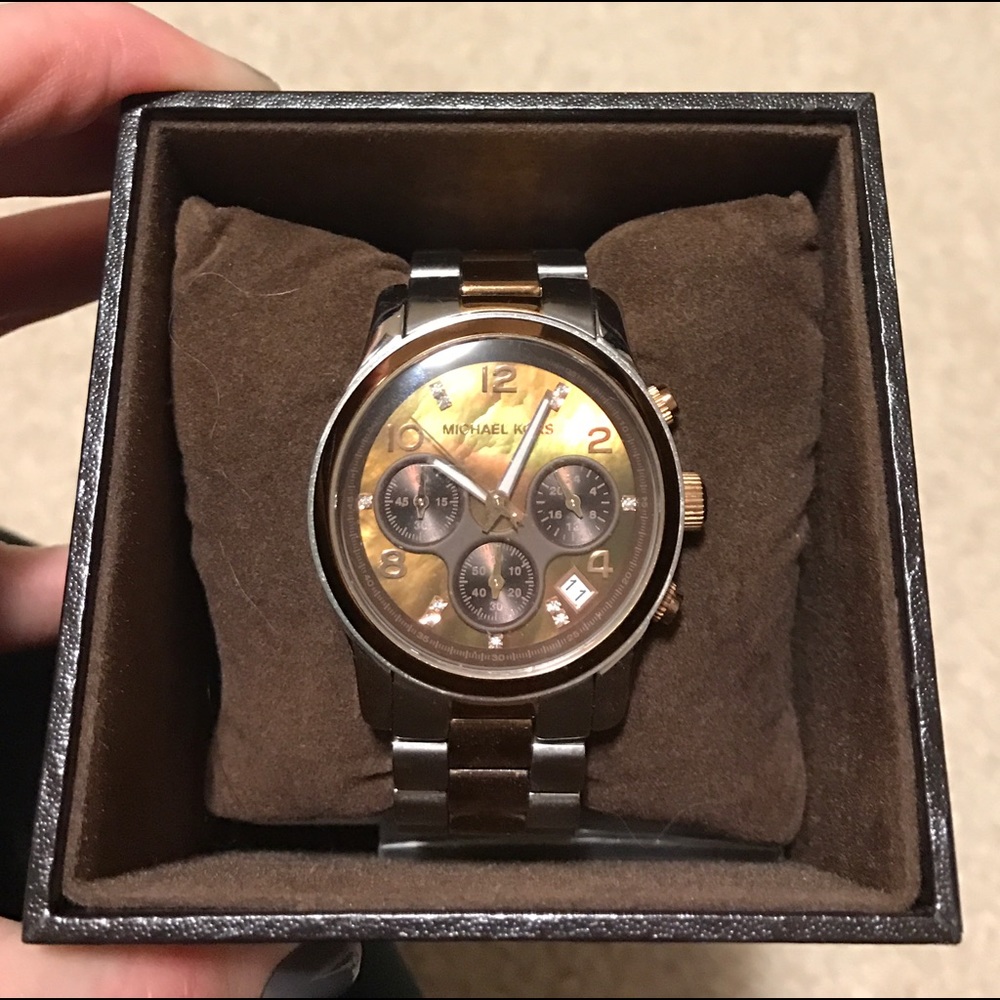 Michael Kors Rose Gold and Steel Watch