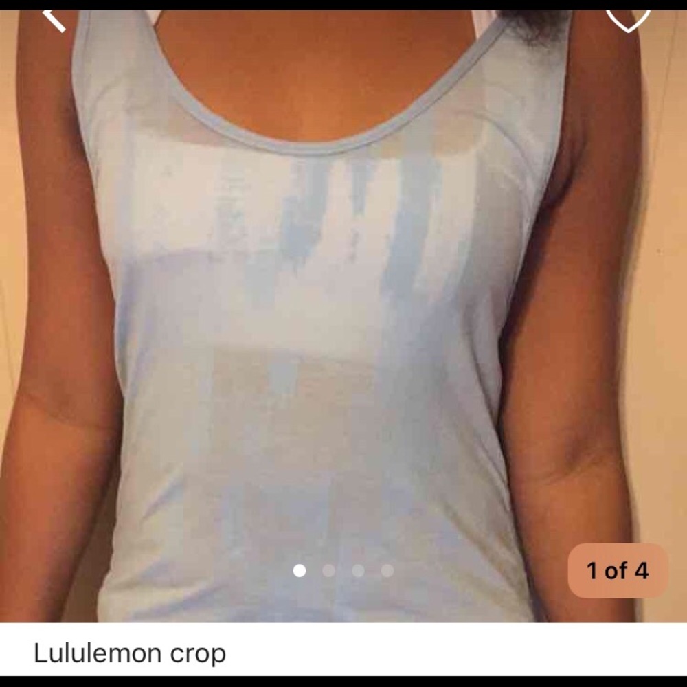 Cross posted Lululemon baby blue crop tank size 8