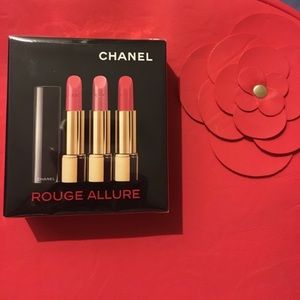 A set of Three Chanel lipsticks full size