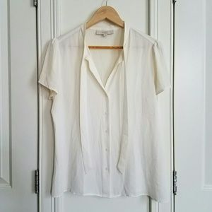 LOFT tie-neck blouse