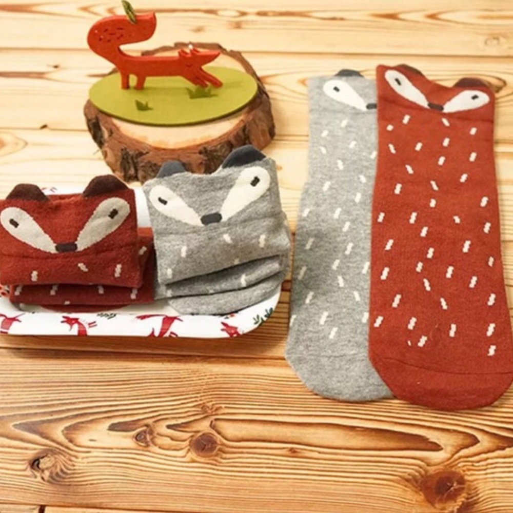 New| KIDS FOX SOCKS KNEE HIGH - Picture 2 of 4