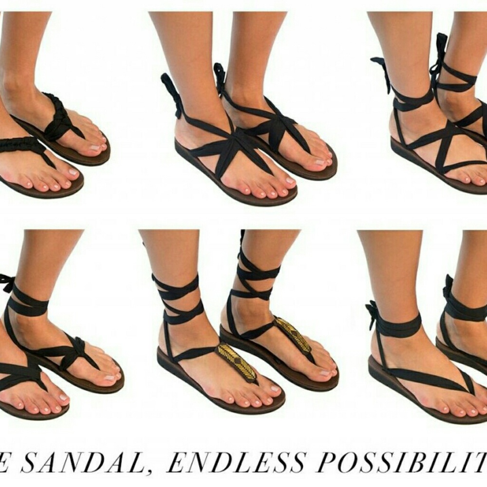 Sseko Green Ribbon Sandals