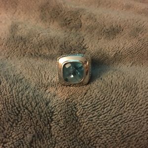 Large sterling blue topaz ring
