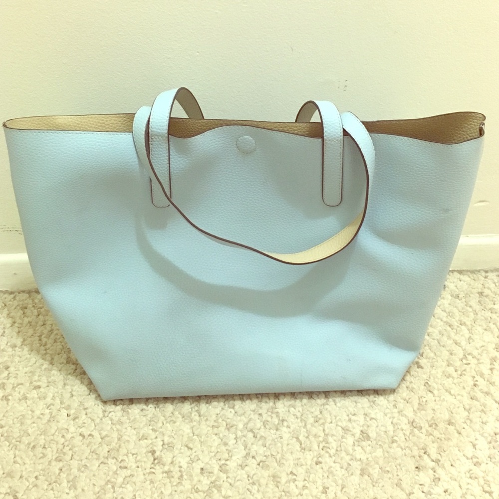 Reversible Faux Leather Tote