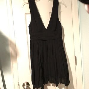 Black V cut mini dress