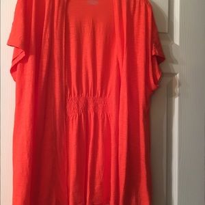 Orange Open-front cardigan