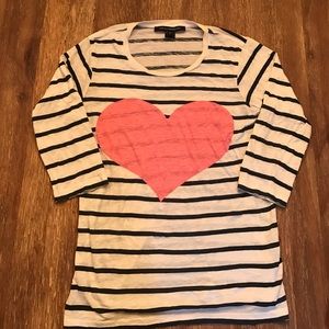French Connection Striped Heart Shirt