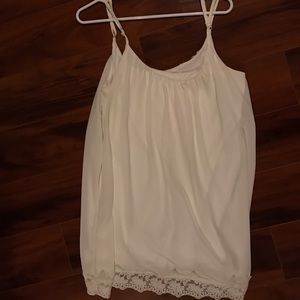 White loose lace trim Tobi dress