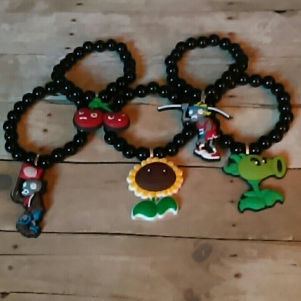 Set of 5 plants vs zombies kids bracelets
