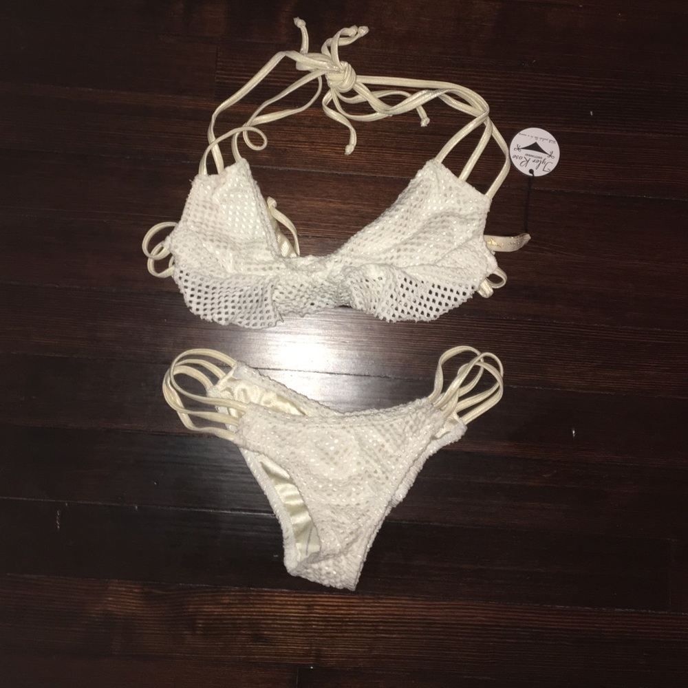 Tyler Rose Strappy Cream Bikini