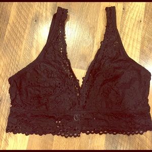 Aerie boho plunge lace bralette