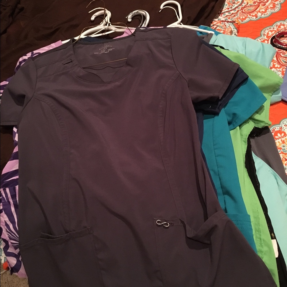 Various scrub tops